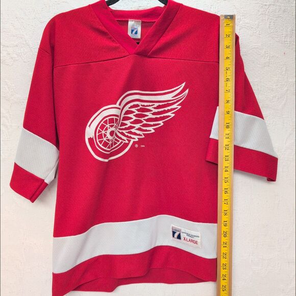 Detroit Red Wings NHL Vintage Logo 7 Jersey Mens XL ASO Ferris Bueller Hockey - Picture 7 of 8
